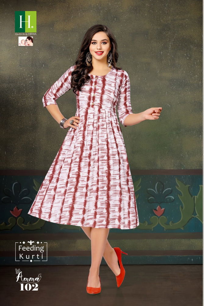 Amma By Hirwa Feeding Printed Kurtis Catalog
